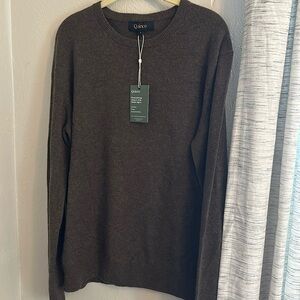 NWT Quince Men’s brown crewneck cashmere sweater. Size L